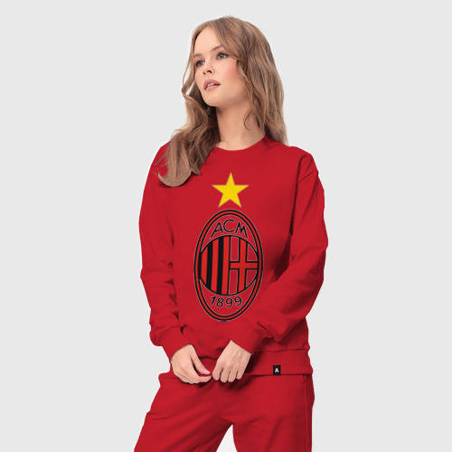 Женский костюм хлопок Italian Serie A. AC Milan, цвет красный - фото 5