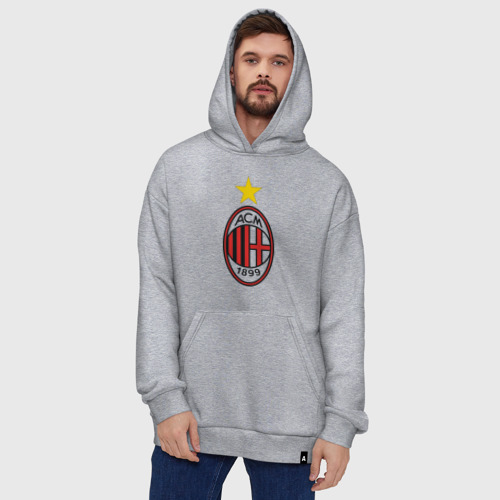 Худи SuperOversize хлопок Italian Serie A. AC Milan, цвет меланж - фото 5