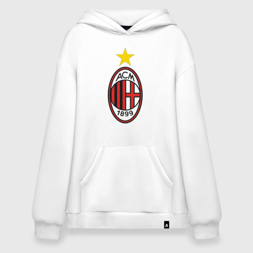 Худи SuperOversize хлопок Italian Serie A. AC Milan, цвет белый