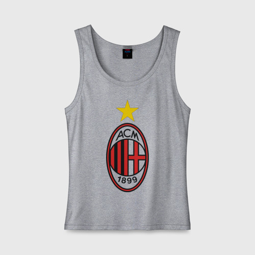 Женская майка хлопок Italian Serie A. AC Milan, цвет меланж
