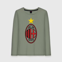 Женский лонгслив хлопок Italian Serie A. AC Milan