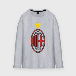 Женский лонгслив oversize хлопок Italian Serie A. AC Milan