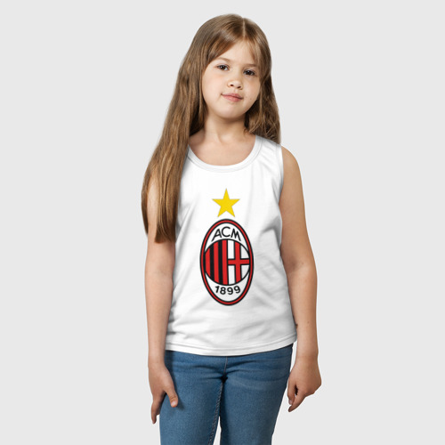 Детская майка хлопок Italian Serie A. AC Milan, цвет белый - фото 3