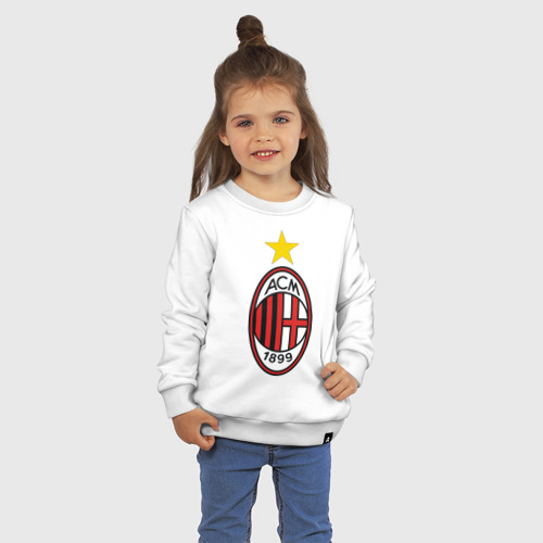 Детский свитшот хлопок Italian Serie A. AC Milan, цвет белый - фото 3