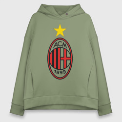 Женское худи Oversize хлопок Italian Serie A. AC Milan