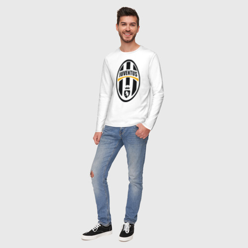 Мужской лонгслив хлопок Italian Serie A. Juventus FC, цвет белый - фото 5