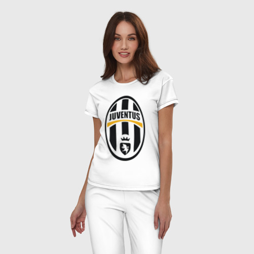 Женская пижама хлопок с принтом Italian Serie A Juventus FC, фото на моделе #1