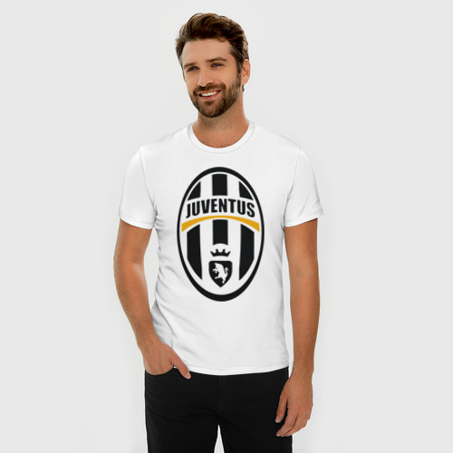 Мужская футболка хлопок Slim Italian Serie A. Juventus FC, цвет белый - фото 3