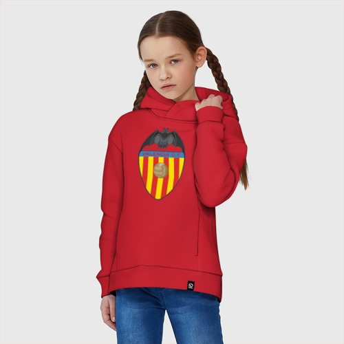 Детское худи Oversize хлопок Spanish Primera. Valencia FC, цвет красный - фото 3