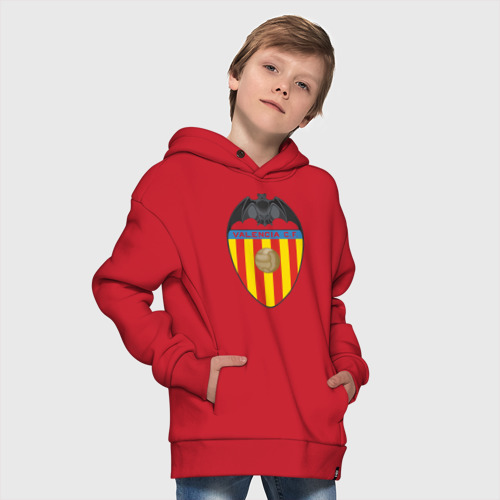 Детское худи Oversize хлопок Spanish Primera. Valencia FC, цвет красный - фото 9