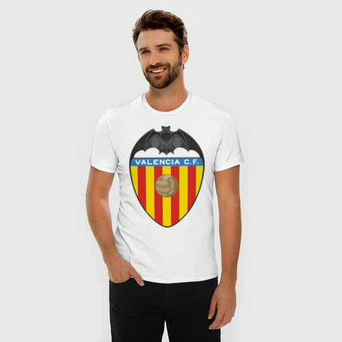 Мужская футболка хлопок Slim Spanish Primera. Valencia FC, цвет белый - фото 3