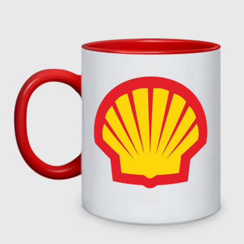 Кружка двухцветная Shell, цвет белый + красный