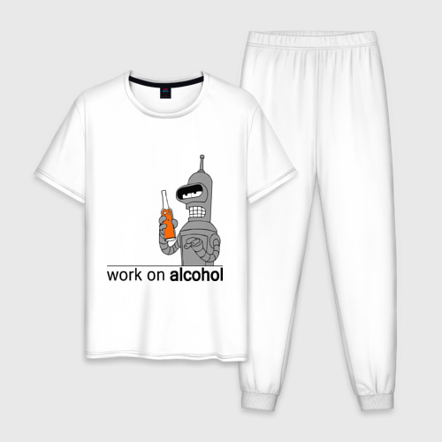 Мужская пижама хлопок Work on alcohol