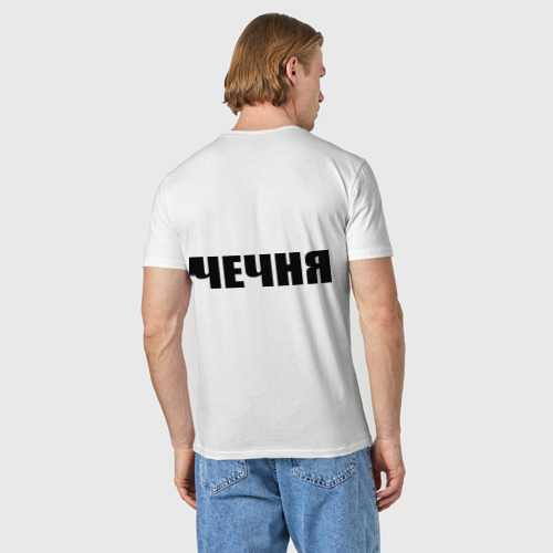 Мужская футболка хлопок Чечня 2, цвет белый - фото 4