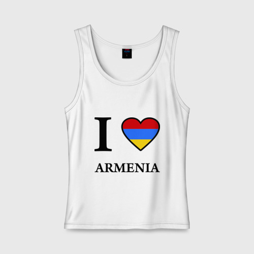 Женская майка хлопок I love Armenia, цвет белый