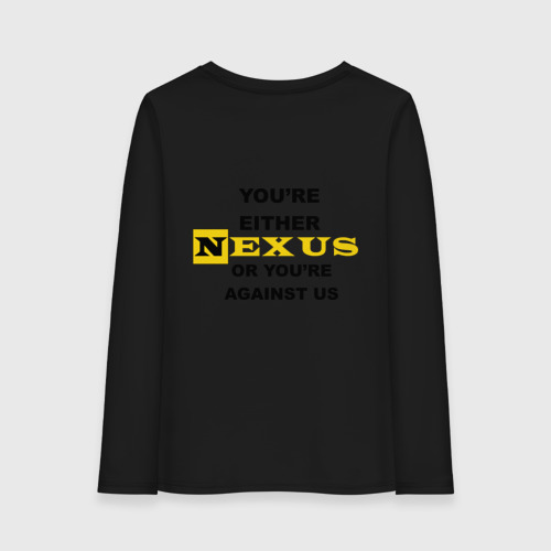 Женский лонгслив хлопок You're either  NEXUS.., цвет черный - фото 2