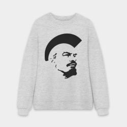 Мужской свитшот oversize без начеса хлопок Ленин Панк