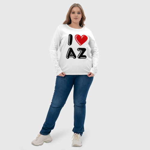 Женский лонгслив хлопок I Love AZ, цвет белый - фото 6