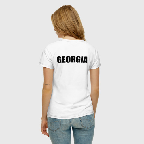 Женская футболка хлопок Грузия, цвет белый - фото 4