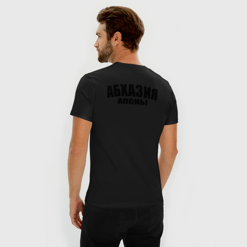 Мужская футболка хлопок Slim Абхазия, цвет черный - фото 4