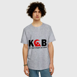Мужская футболка хлопок Oversize КГБ — все еще следит за тобой - фото 2
