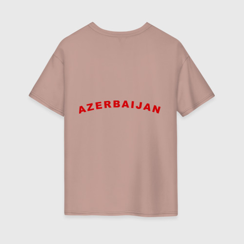Женская футболка хлопок Oversize с принтом Azerbaijan map, вид сзади #1