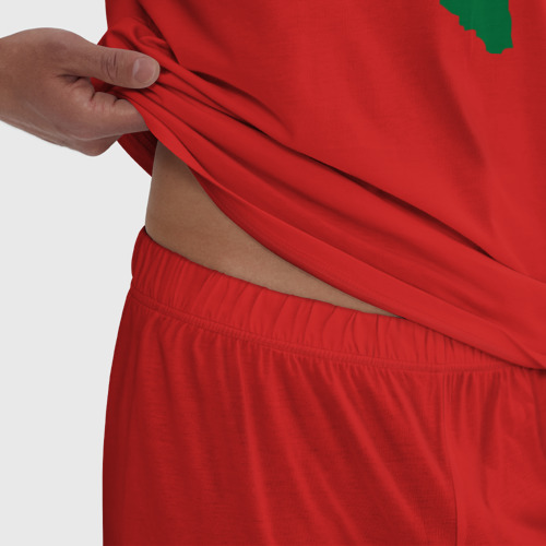 Мужская пижама хлопок Azerbaijan map, цвет красный - фото 6