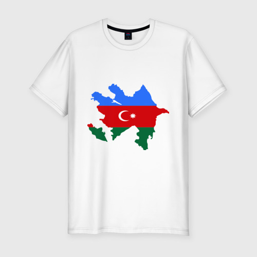 Мужская футболка хлопок Slim Azerbaijan map