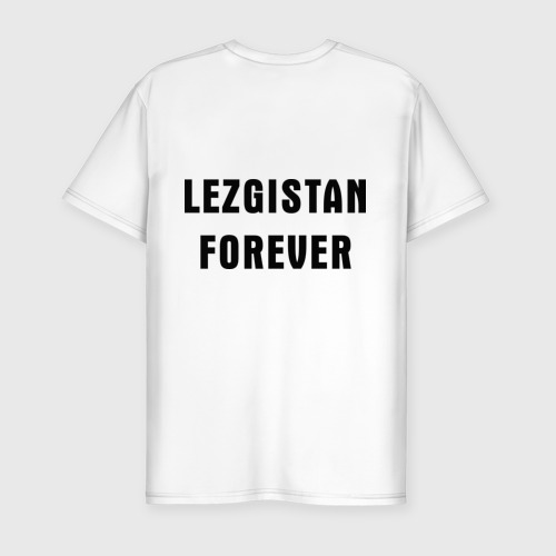 Мужская футболка хлопок Slim Lezgistan forever, цвет белый - фото 2