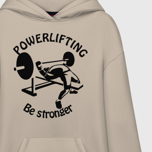 Худи SuperOversize хлопок Powerlifting 3, цвет миндальный - фото 3