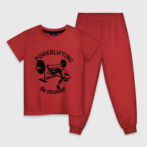 Детская пижама хлопок Powerlifting 3, цвет красный