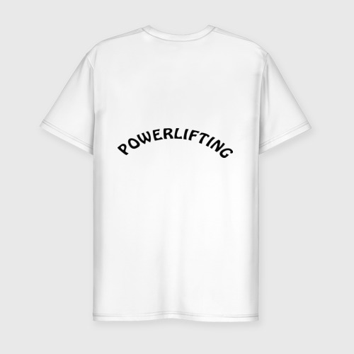 Мужская приталенная футболка из хлопка с принтом Powerlifting 3, вид сзади №1
