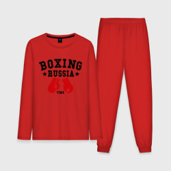 Мужская пижама с лонгсливом хлопок Boxing Russia time