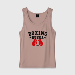 Женская майка хлопок Boxing Russia time