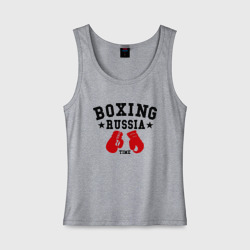 Женская майка хлопок Boxing Russia time