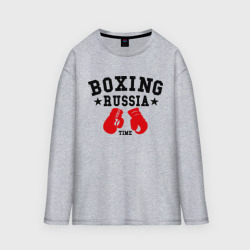 Женский лонгслив oversize хлопок Boxing Russia time