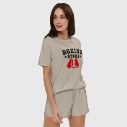 Женская пижама с шортиками хлопок Boxing Russia time - фото 2