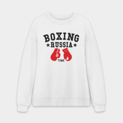 Мужской свитшот oversize без начеса хлопок Boxing Russia time