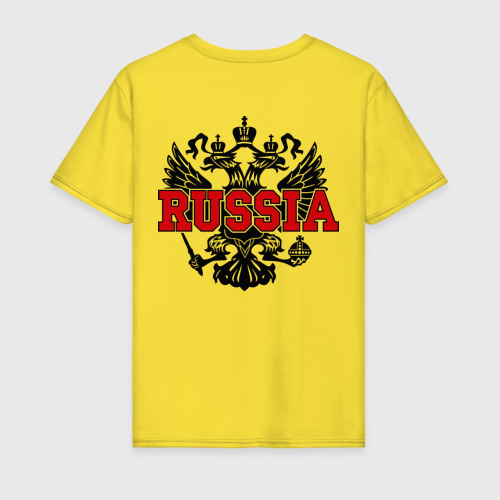 Мужская футболка хлопок Boxing Russia time, цвет желтый - фото 2