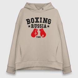 Женское худи Oversize хлопок Boxing Russia time