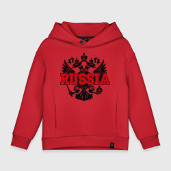 Детское худи Oversize хлопок Герб России - red Russia