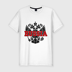 Мужская футболка хлопок Slim Герб России - red Russia