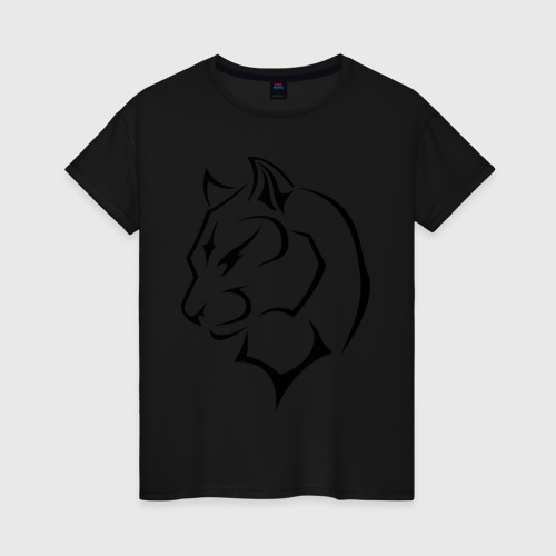 Женская футболка хлопок Panther, цвет черный