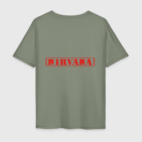 Мужская футболка хлопок Oversize Nirvana Курт Кобейн, цвет авокадо - фото 2