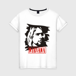 Женская футболка хлопок Nirvana Курт Кобейн