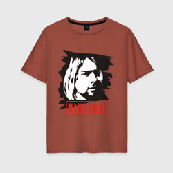 Женская футболка хлопок Oversize Nirvana Курт Кобейн