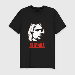 Мужская футболка хлопок Slim Nirvana Курт Кобейн