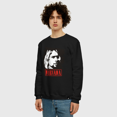 Мужской свитшот хлопок Nirvana Курт Кобейн, цвет черный - фото 3