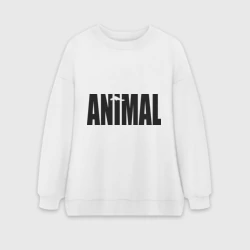 Женский свитшот oversize без начеса хлопок Animal - животное