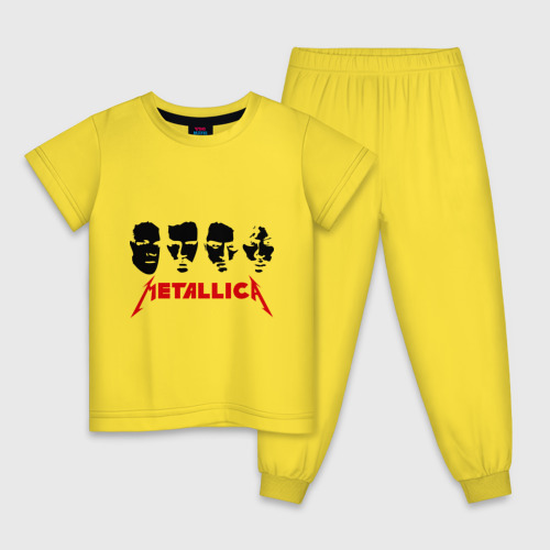 Детская пижама хлопок Metallica Лица, цвет желтый